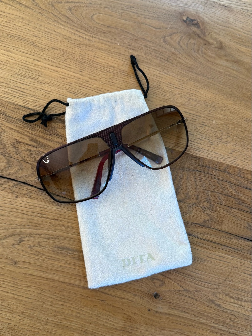 DITA Brown Gradient Shield Sunglasses
